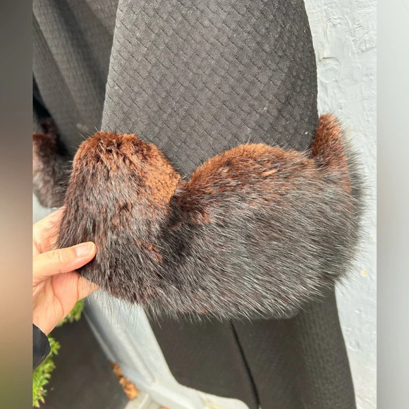 Vintage 1950’s fur trimmed Evening Coat, size  Large - Picture 11 of 15